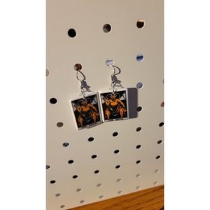 Devil tarot card earrings